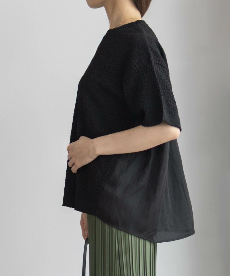 [期間限定価格]HusHusH  切替5分袖Tシャツ レディース メール便 対応商品商品画像-5