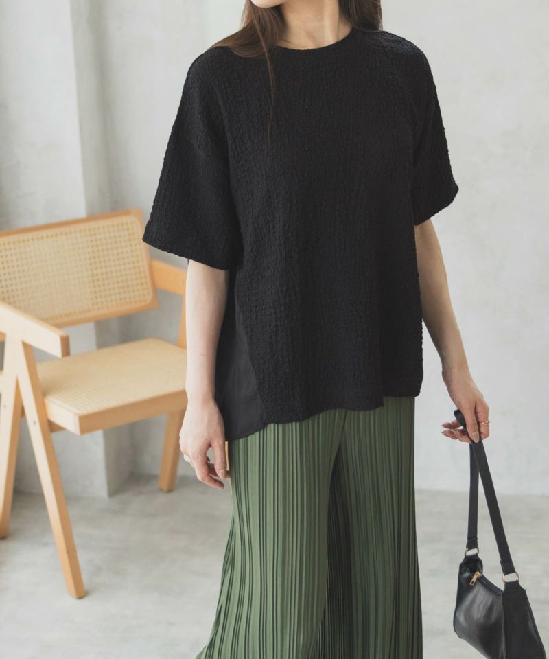 [期間限定価格]HusHusH  切替5分袖Tシャツ レディース メール便 対応商品商品画像-8