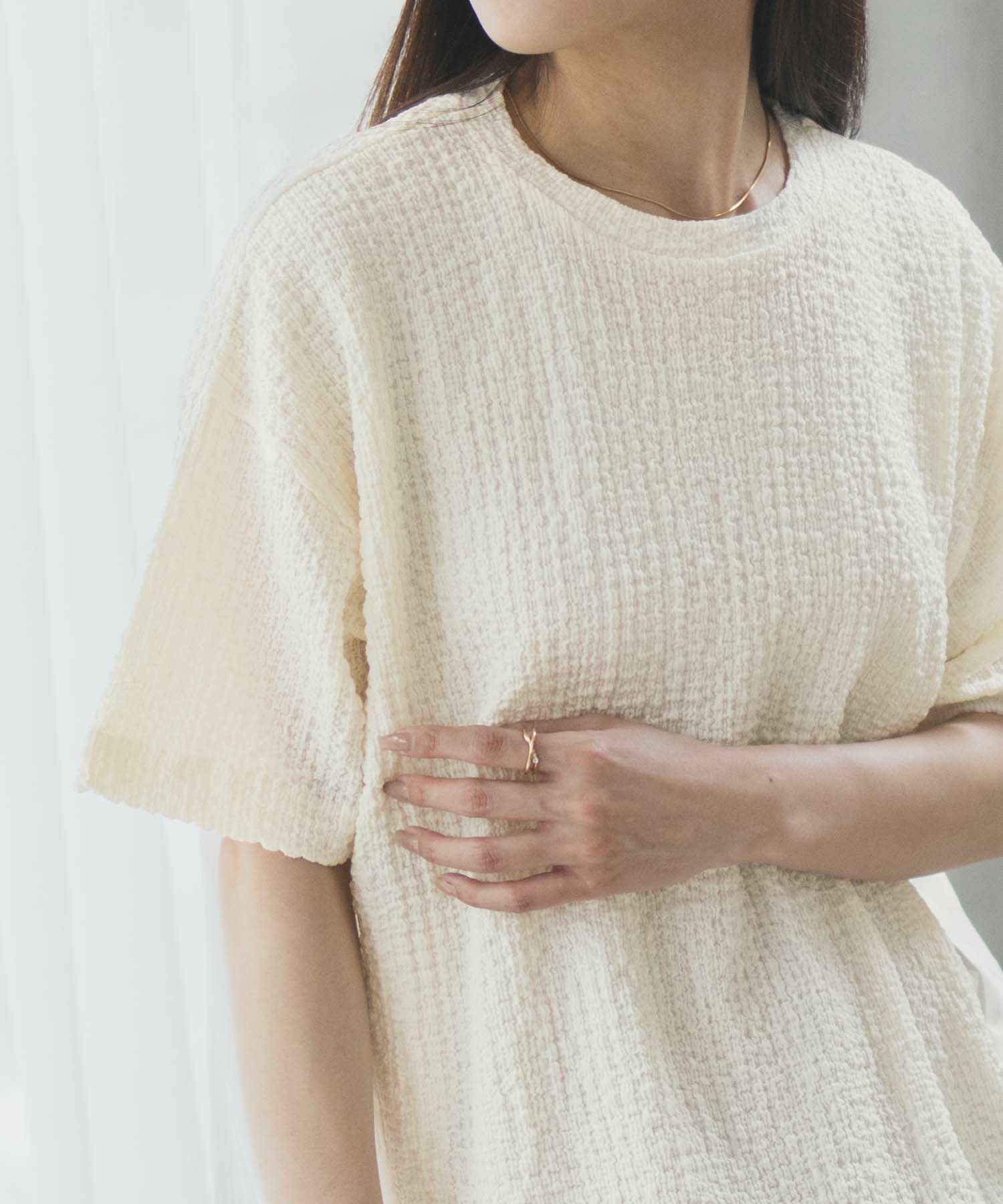 HusHusH 切替5分袖Tシャツ レディース ネコポス 対応商品