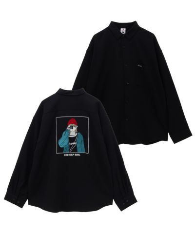 RED CAP GIRL  ルーズサイズバック刺繍長袖シャツ メンズ