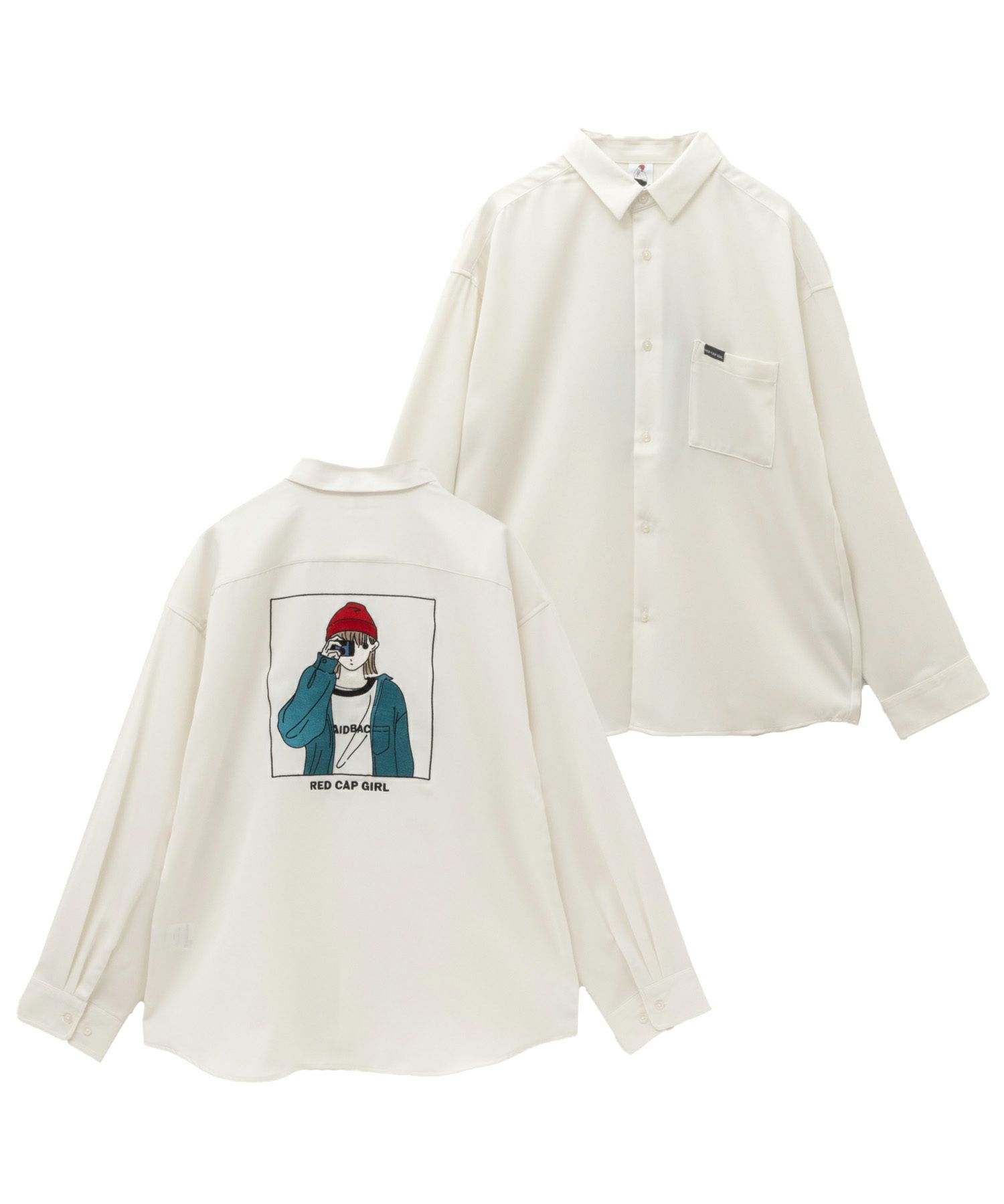 RED CAP GIRL ルーズサイズバック刺繍長袖シャツ メンズ