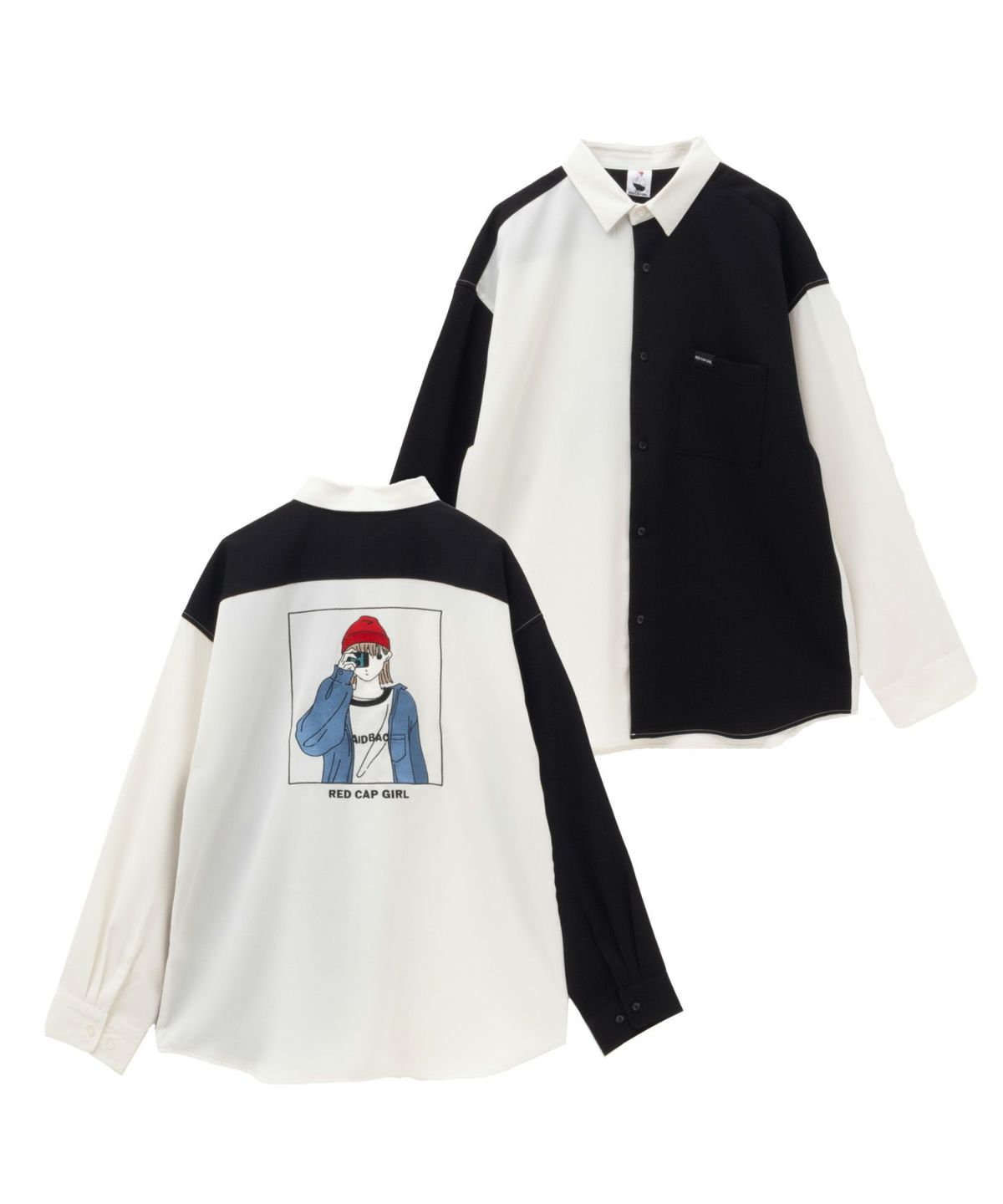 RED CAP GIRL ルーズサイズバック刺繍長袖シャツ メンズ