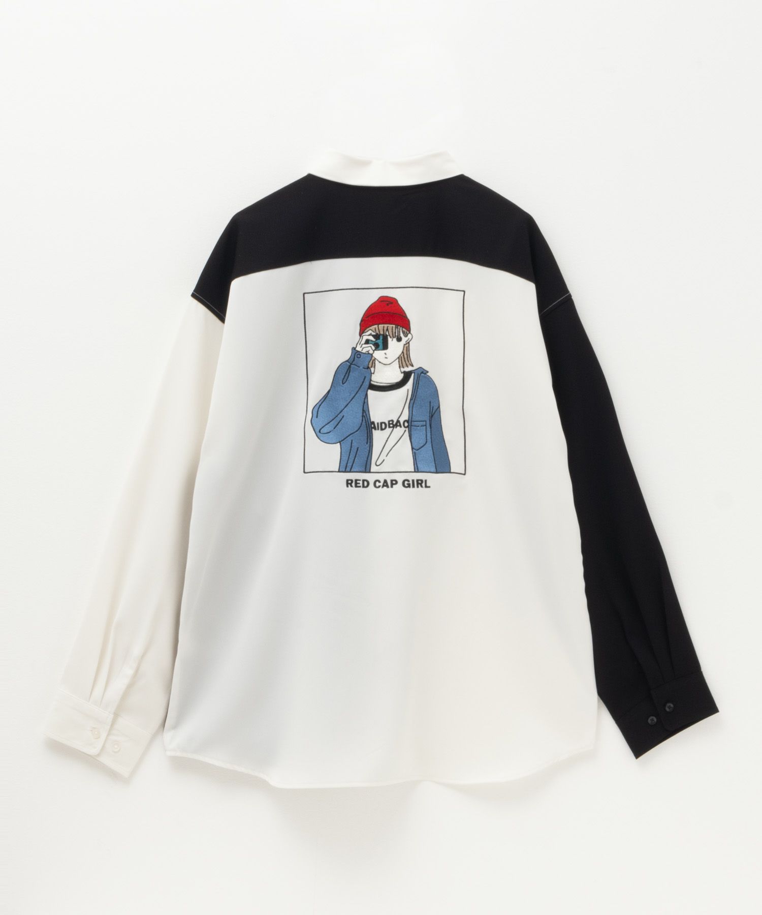 RED CAP GIRL ルーズサイズバック刺繍長袖シャツ メンズ
