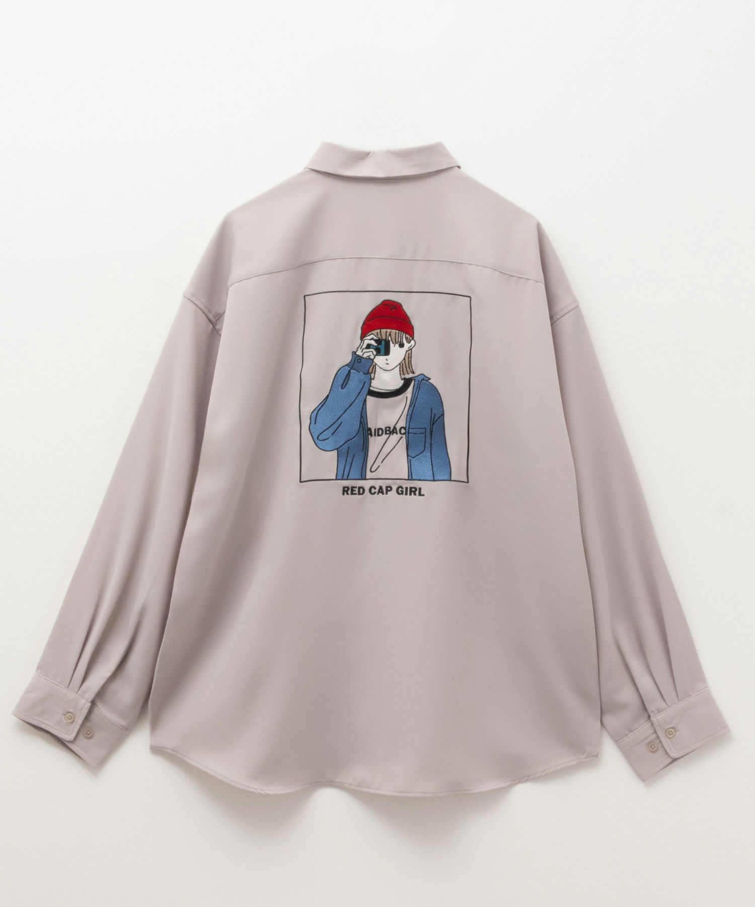 RED CAP GIRL ルーズサイズバック刺繍長袖シャツ メンズ