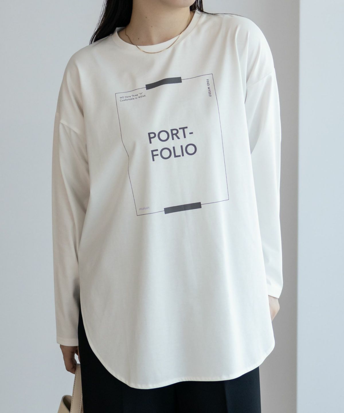 HusHusH 裾ラウンドプリントロンT レディース ネコポス 対応商品