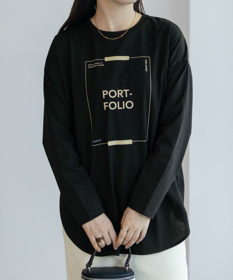 HusHusH  裾ラウンドプリントロンT レディース メール便 対応商品商品画像-3