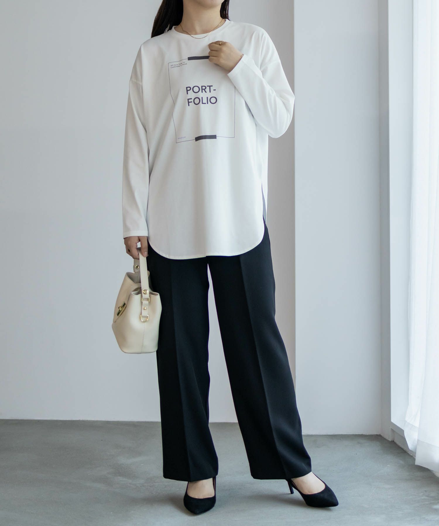 HusHusH  裾ラウンドプリントロンT レディース メール便 対応商品商品画像-4