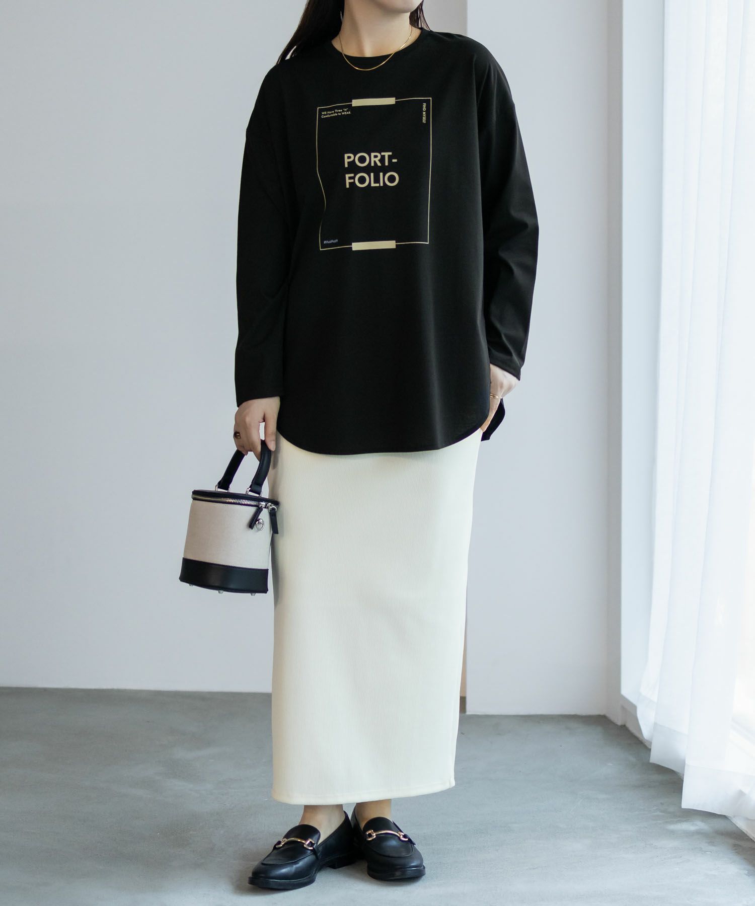 HusHusH 裾ラウンドプリントロンT レディース ネコポス 対応商品