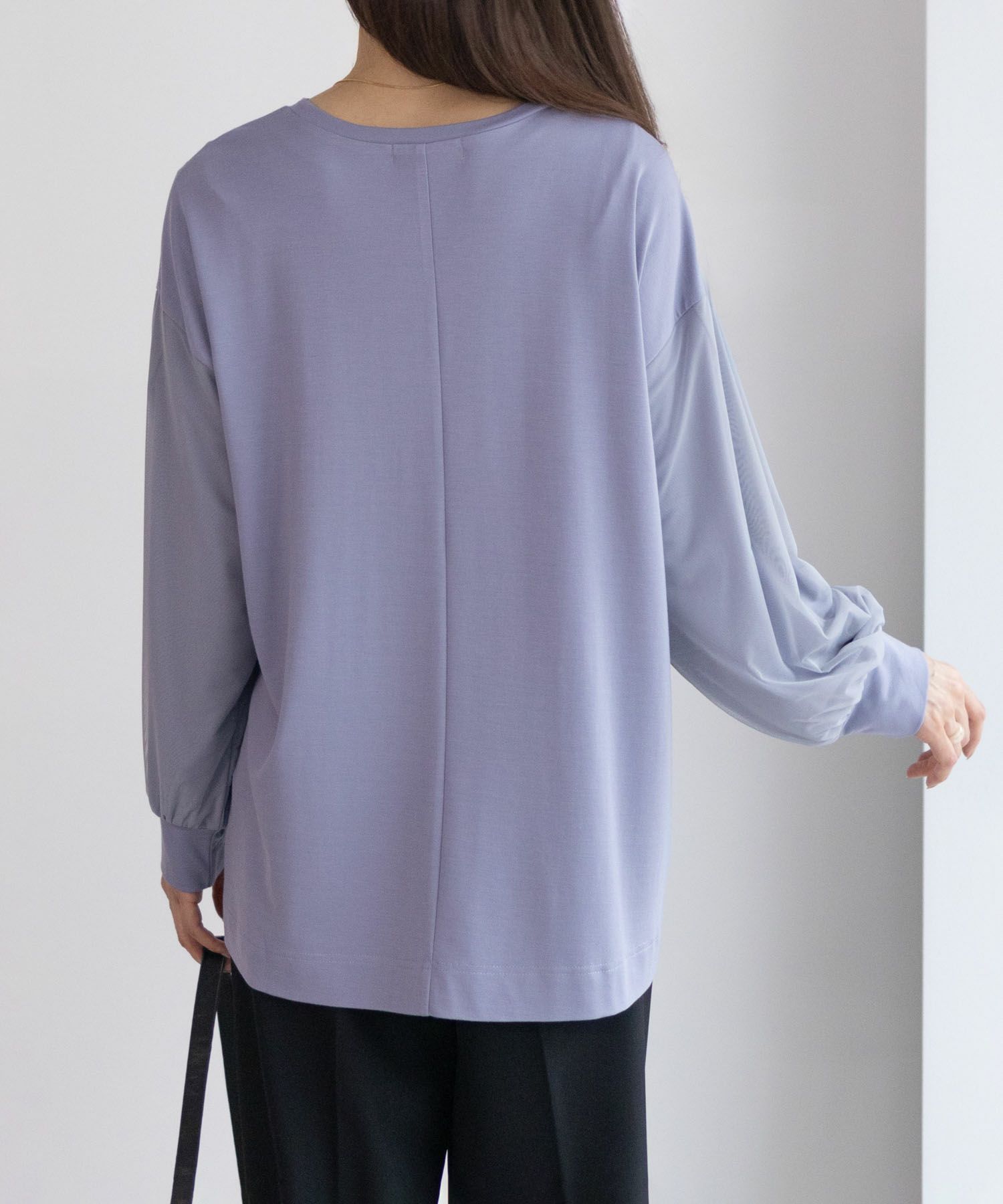 HusHusH  ポンチ素材 袖チュールプルオーバー レディース メール便 対応商品商品画像-8