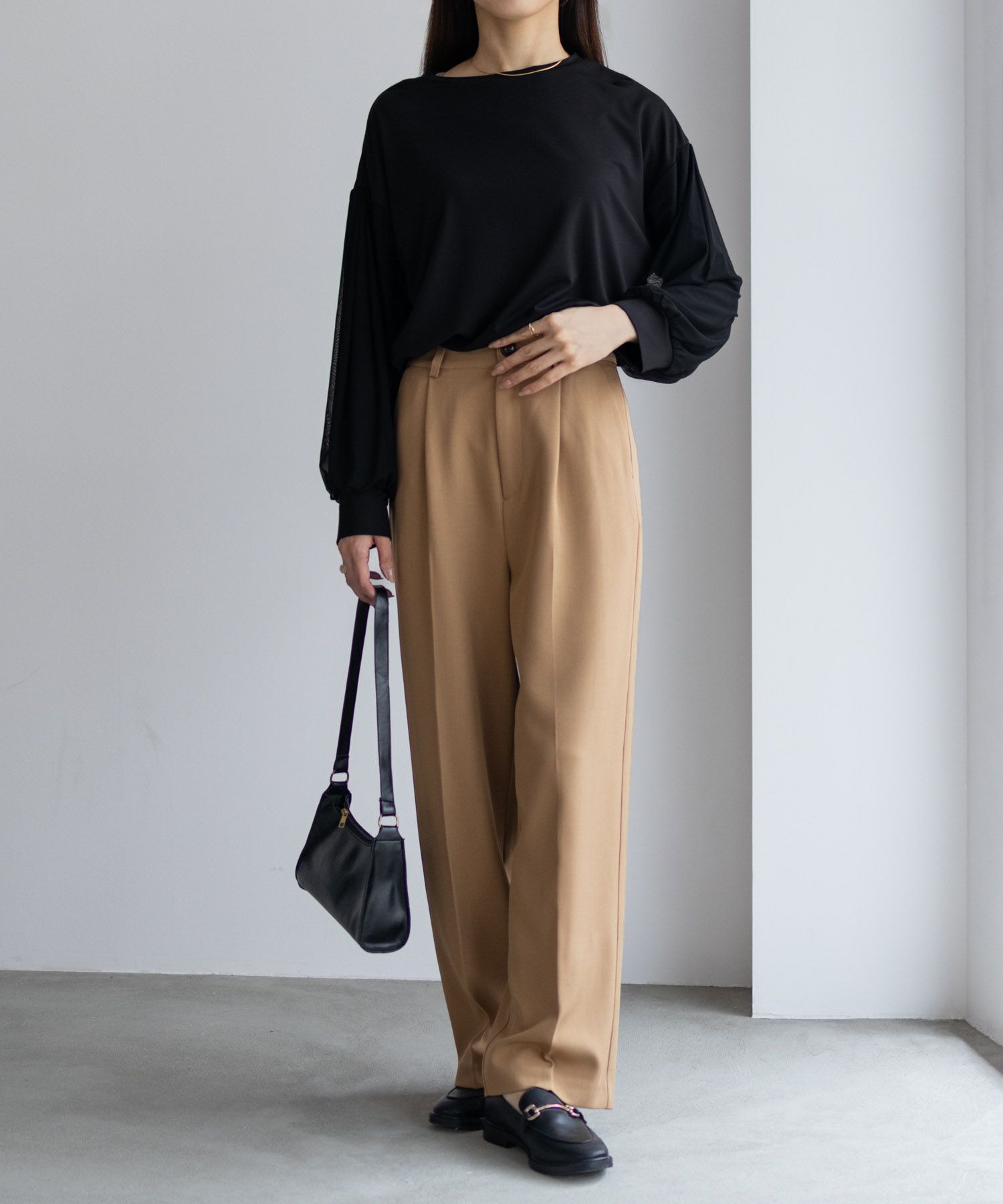 HusHusH  ポンチ素材 袖チュールプルオーバー レディース メール便 対応商品商品画像-14