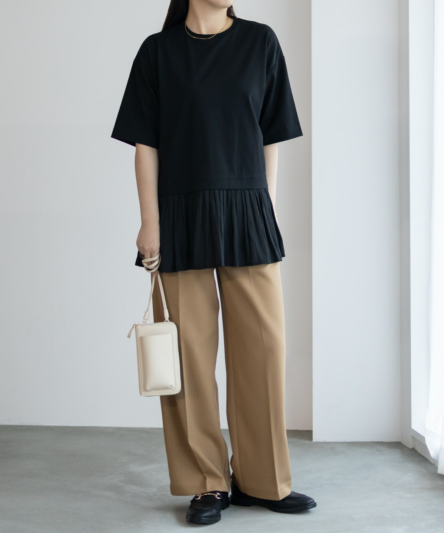 HusHusH 裾フリル切替5分袖プルオーバー レディース ネコポス 対応商品