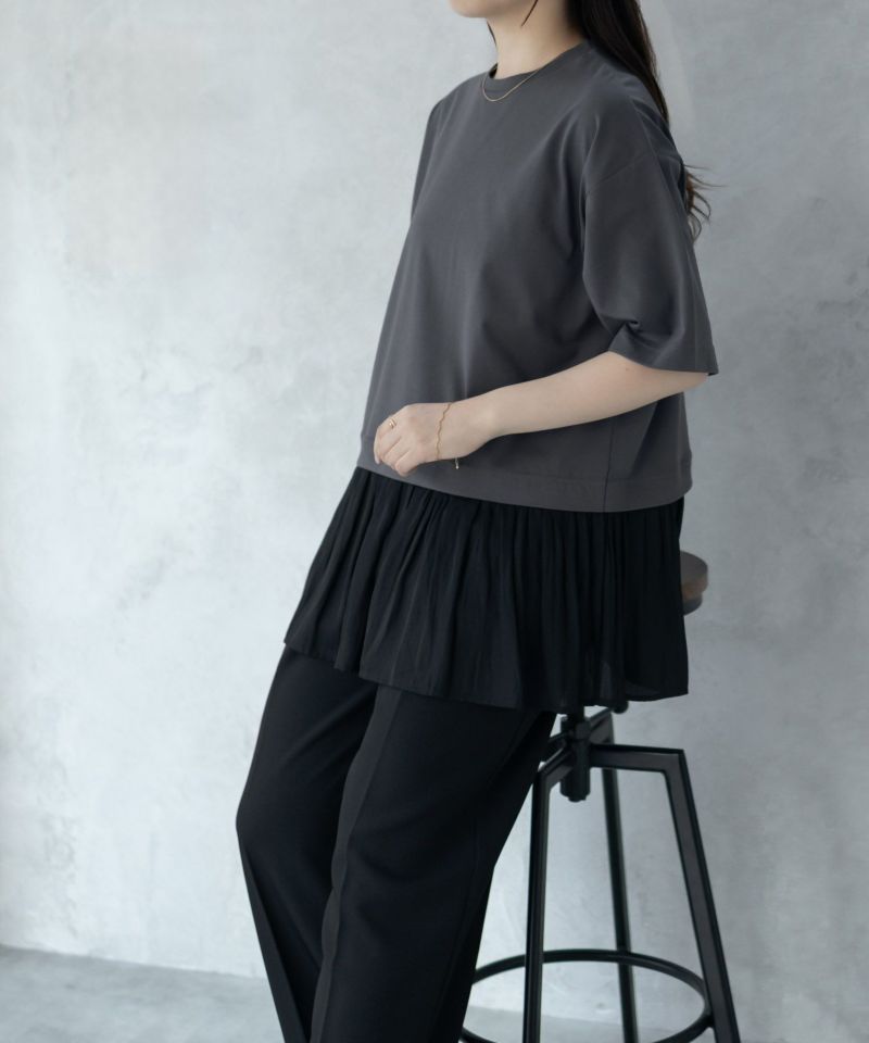 HusHusH 裾フリル切替5分袖プルオーバー レディース メール便 対応商品商品画像-9