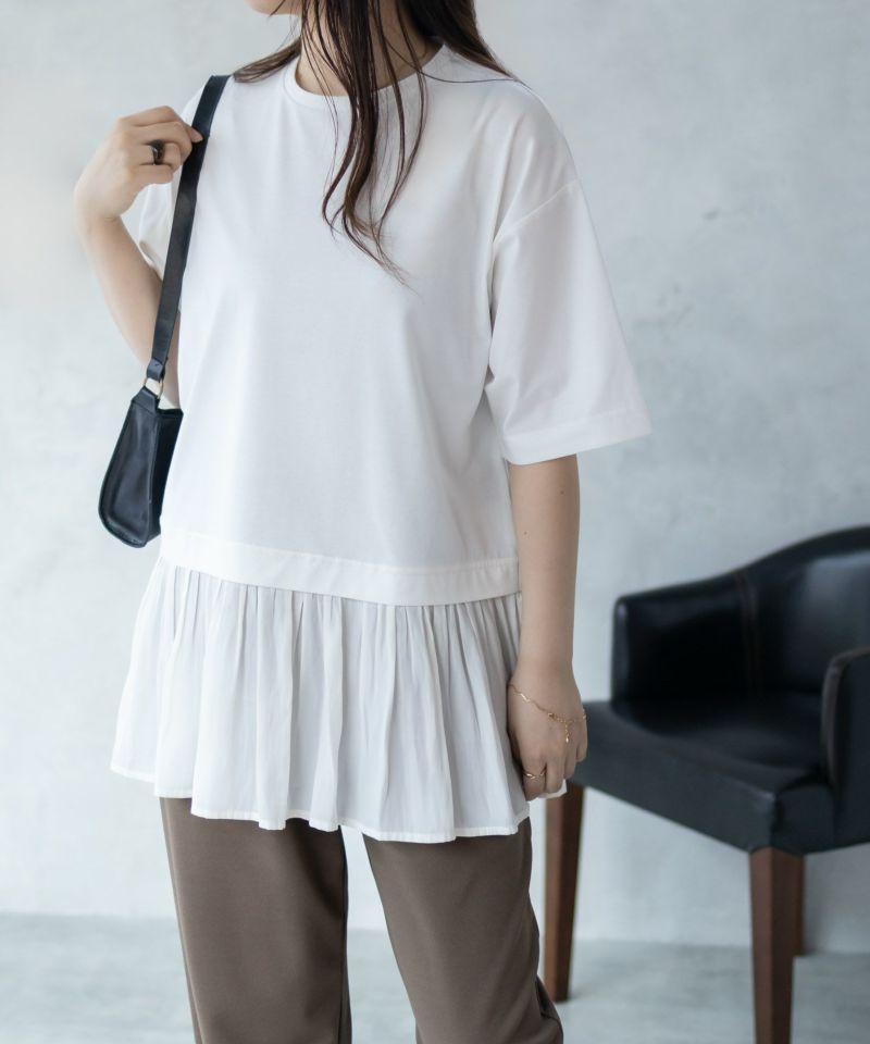 HusHusH  裾フリル切替5分袖プルオーバー レディース メール便 対応商品商品画像-11