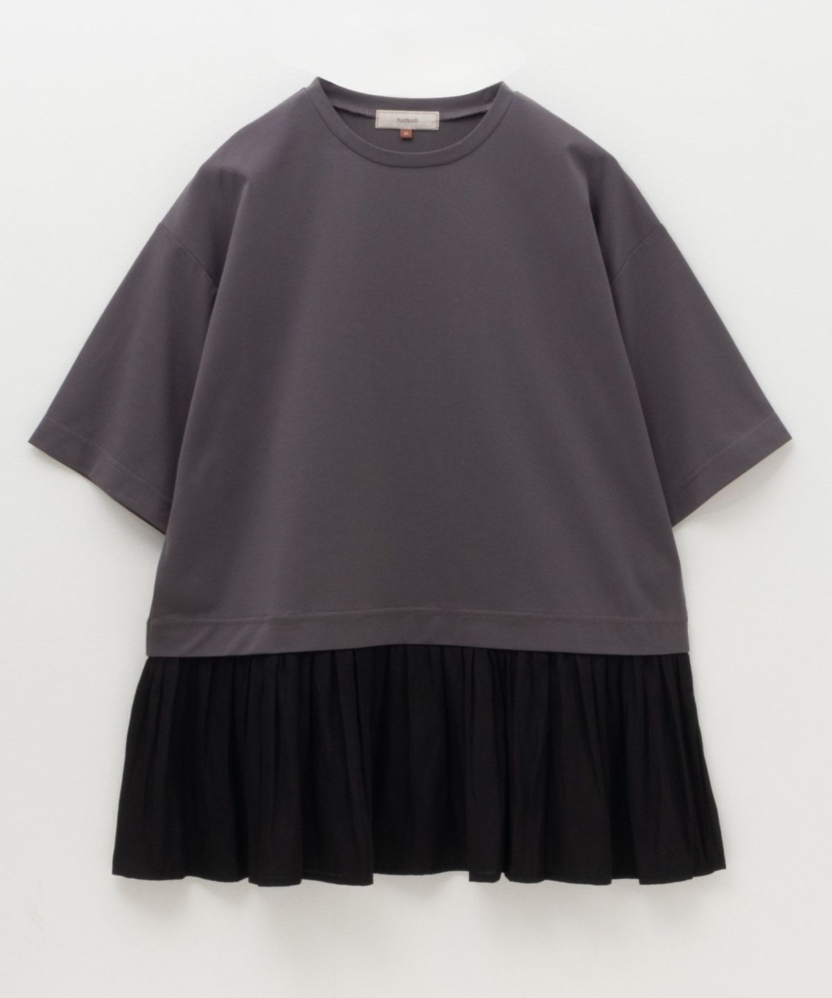 HusHusH 裾フリル切替5分袖プルオーバー レディース ネコポス 対応商品