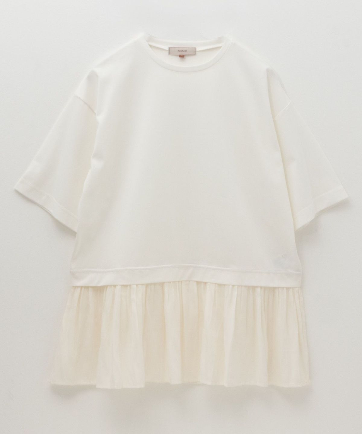 HusHusH 裾フリル切替5分袖プルオーバー レディース ネコポス 対応商品