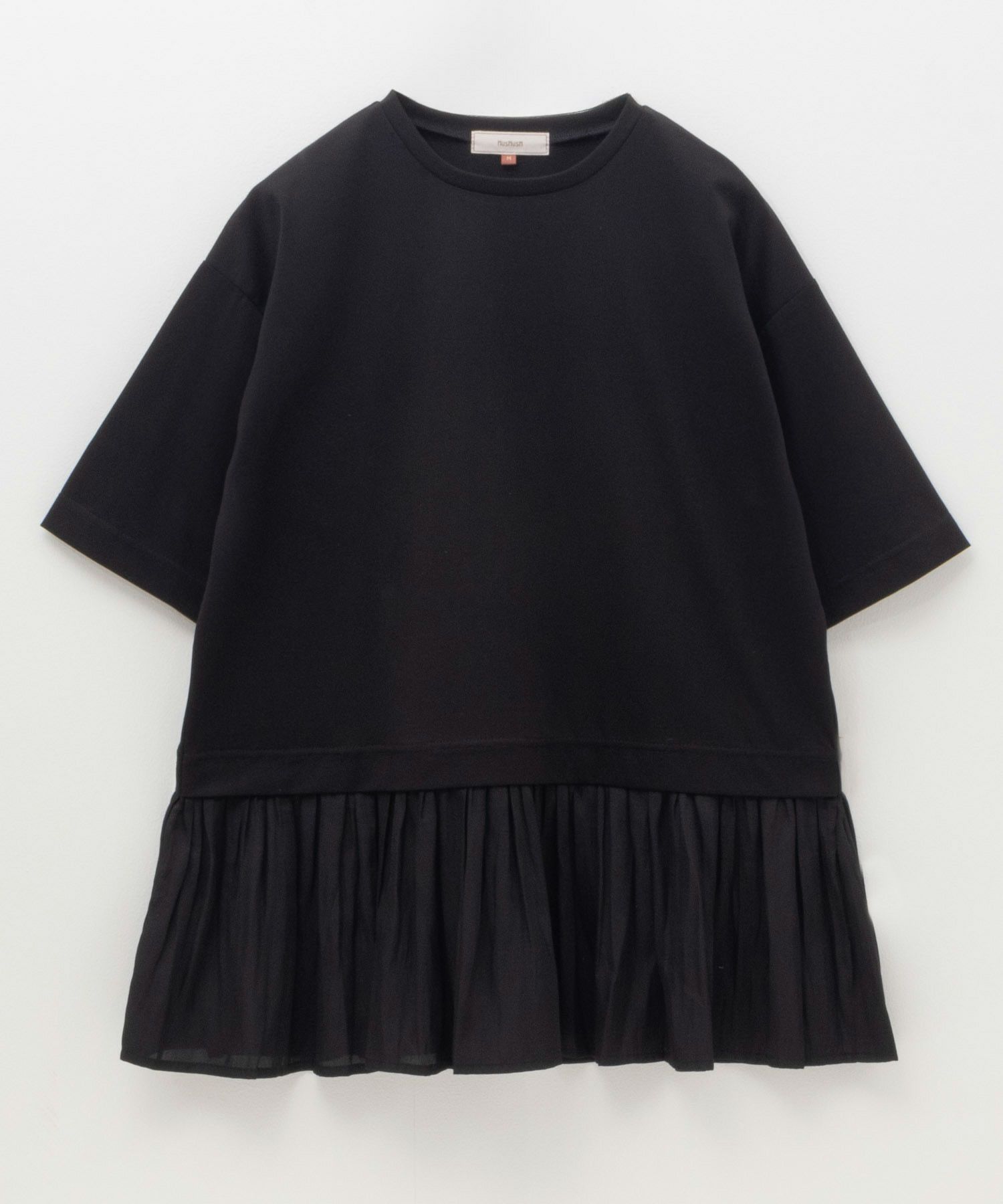 HusHusH 裾フリル切替5分袖プルオーバー レディース ネコポス 対応商品