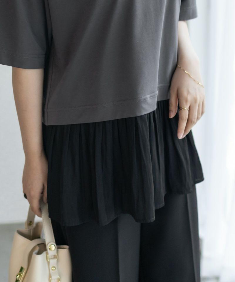 HusHusH  裾フリル切替5分袖プルオーバー レディース メール便 対応商品商品画像-23