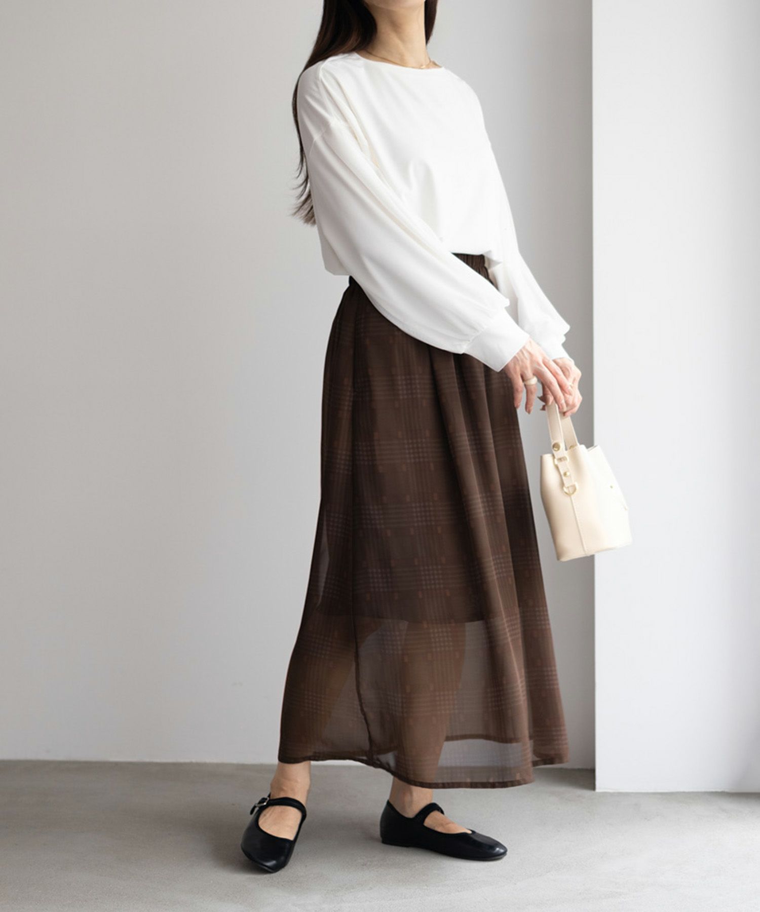 HusHusH  チェックプリントシフォンスカート レディース商品サムネイル-4