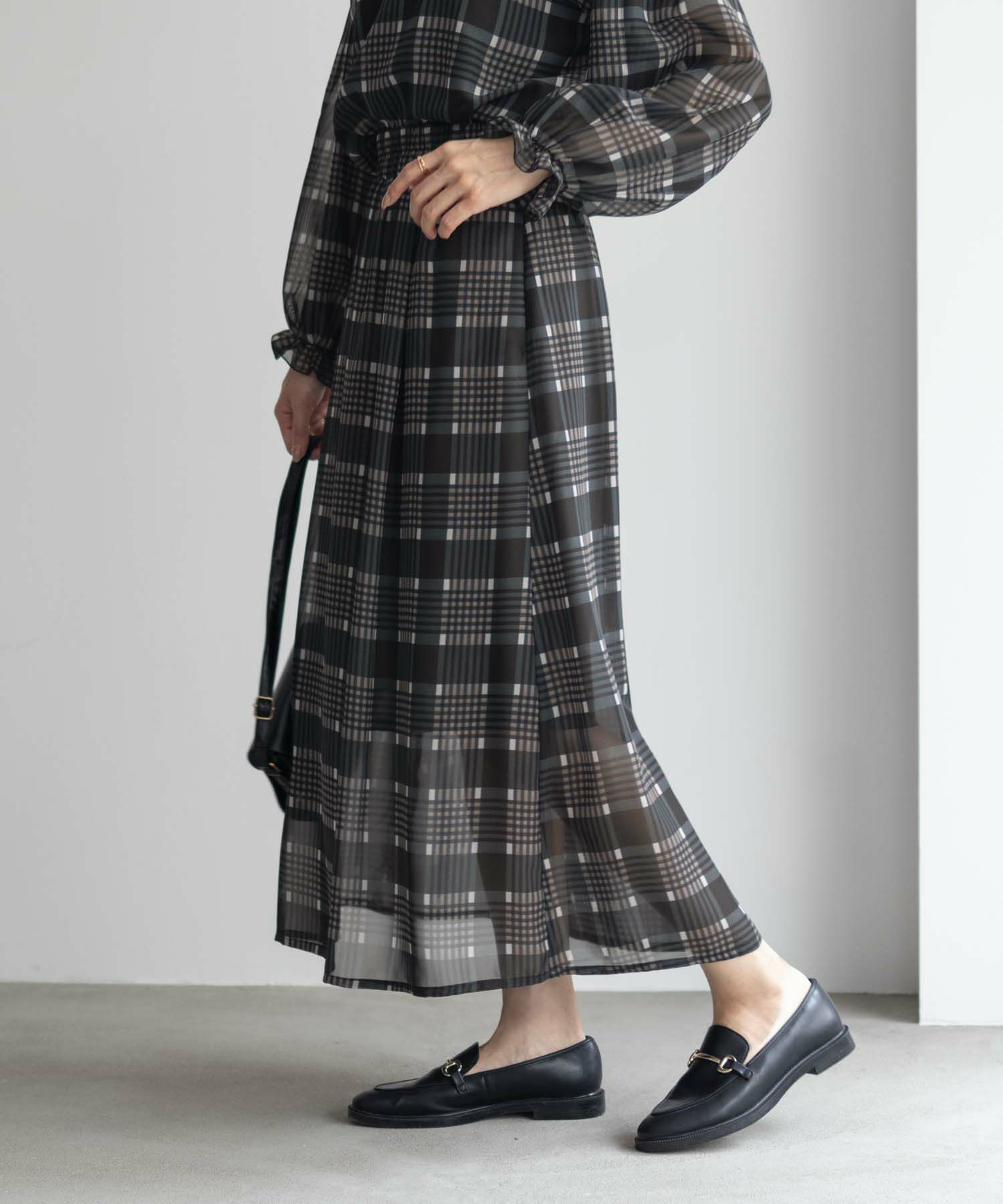 HusHusH  チェックプリントシフォンスカート レディース商品サムネイル-5