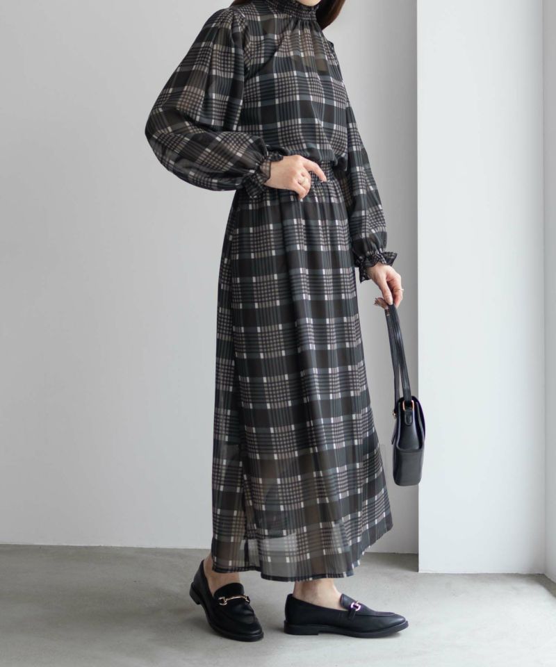 HusHusH  チェックプリントシフォンスカート レディース商品画像-7