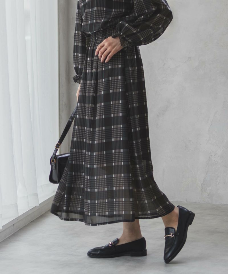HusHusH  チェックプリントシフォンスカート レディース商品画像-8