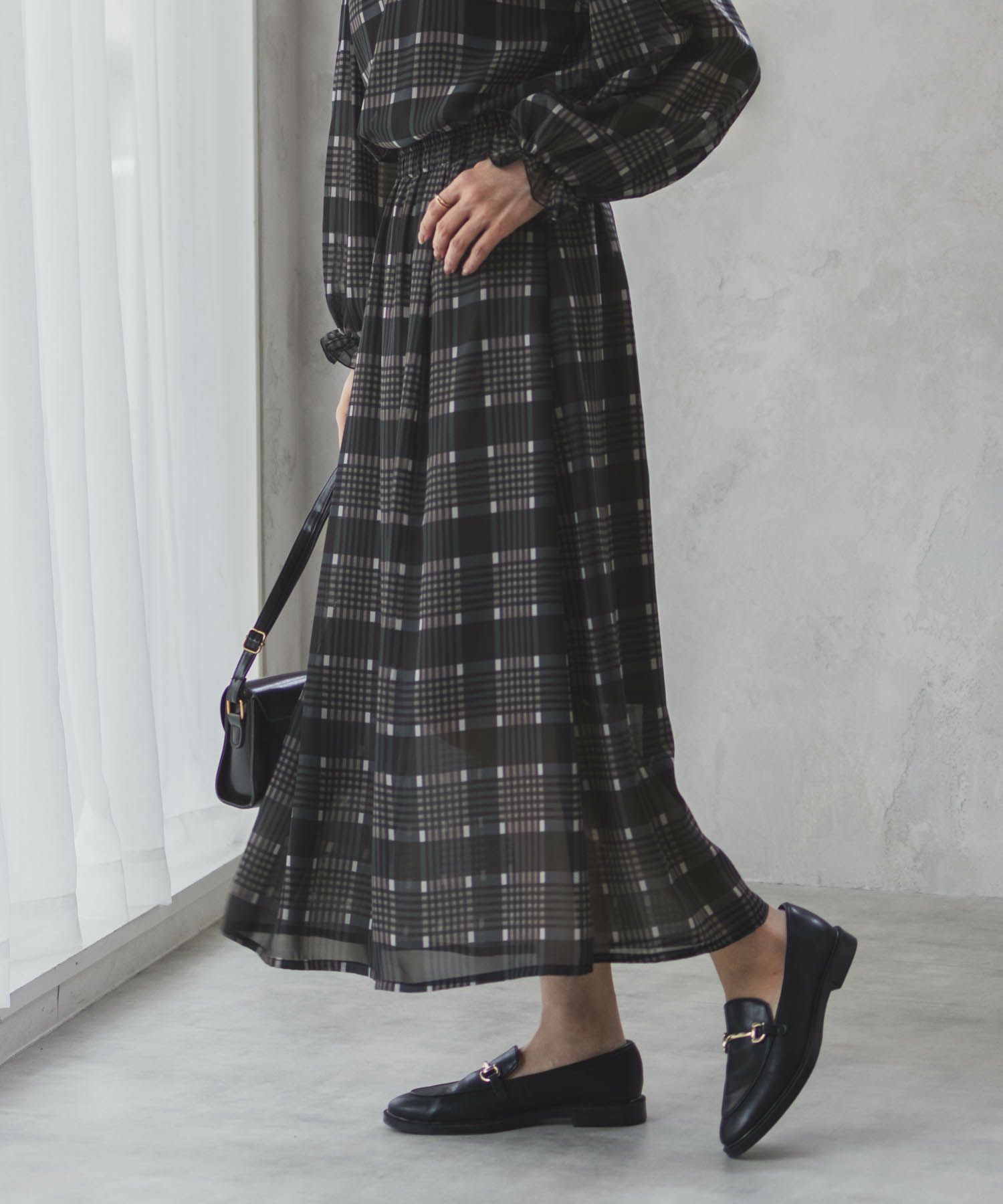 HusHusH  チェックプリントシフォンスカート レディース商品サムネイル-8