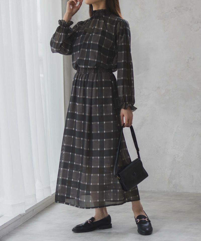 HusHusH  チェックプリントシフォンスカート レディース商品画像-9