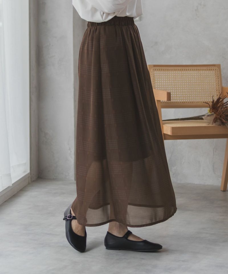 HusHusH  チェックプリントシフォンスカート レディース商品画像-13