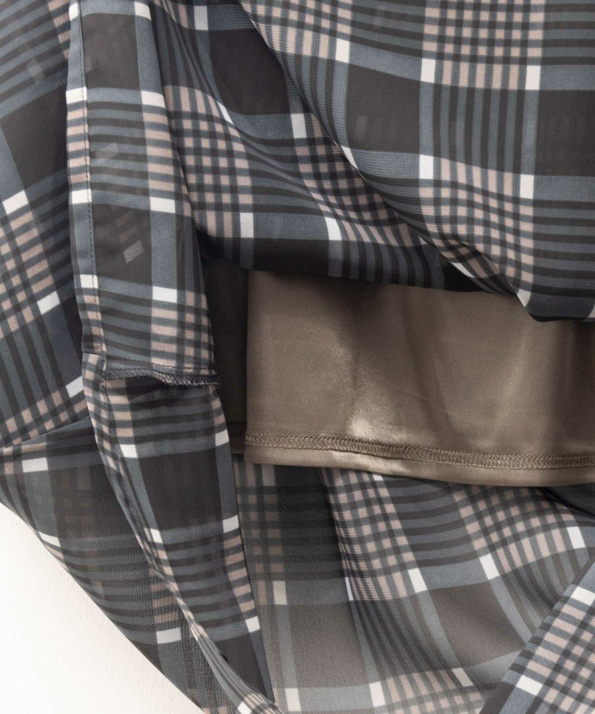 HusHusH チェックプリントシフォンスカート レディース