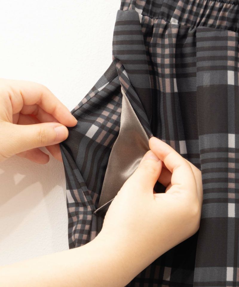 HusHusH  チェックプリントシフォンスカート レディース商品画像-20