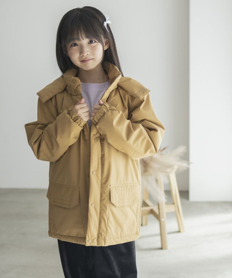 NAVY  シャットアウター シームレス中綿フードブルゾン キッズ商品画像-8