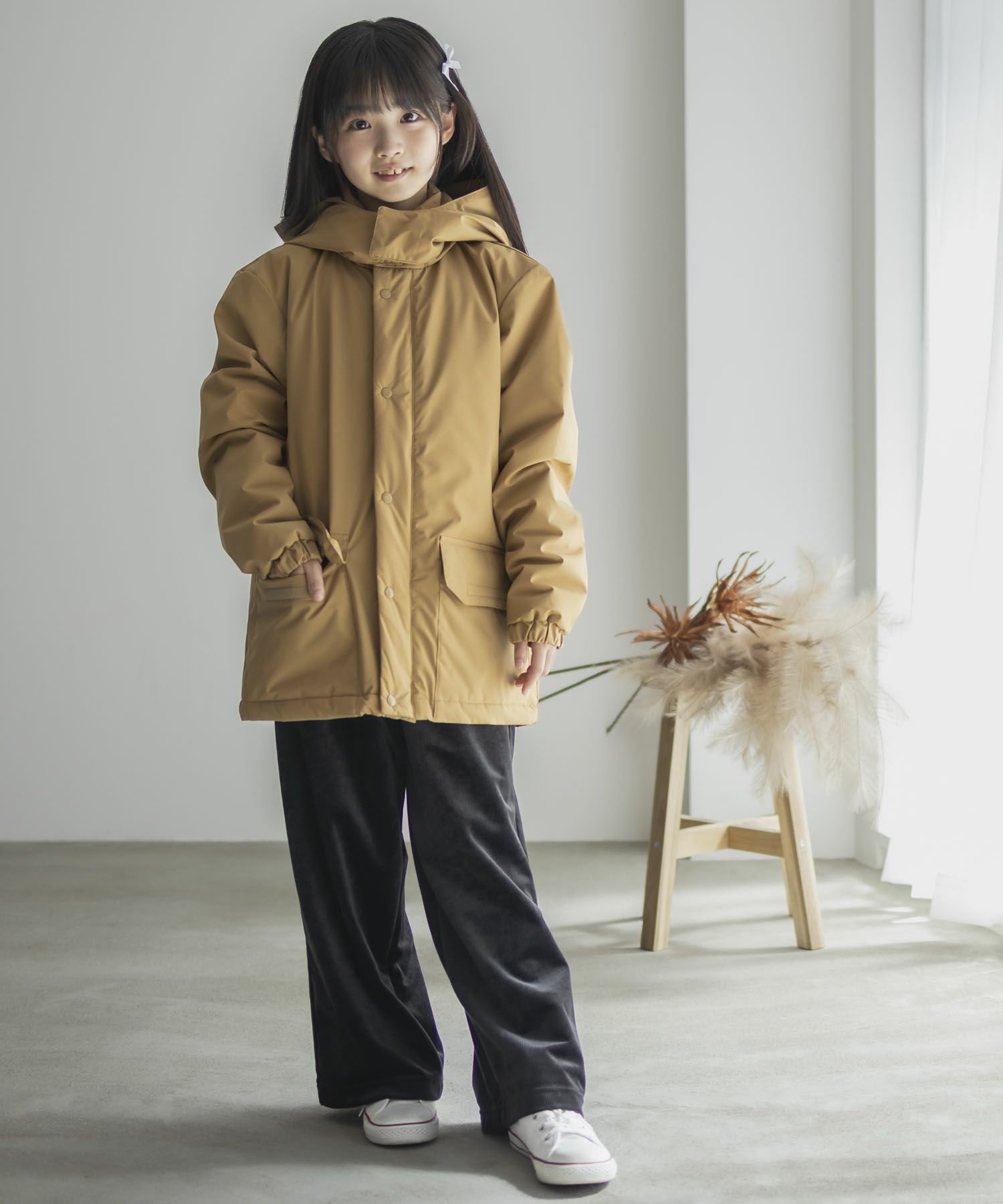 NAVY シャットアウター シームレス中綿フードブルゾン キッズ
