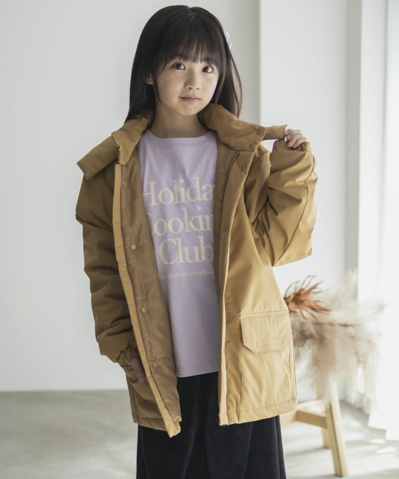 NAVY  シャットアウター シームレス中綿フードブルゾン キッズ商品画像-14