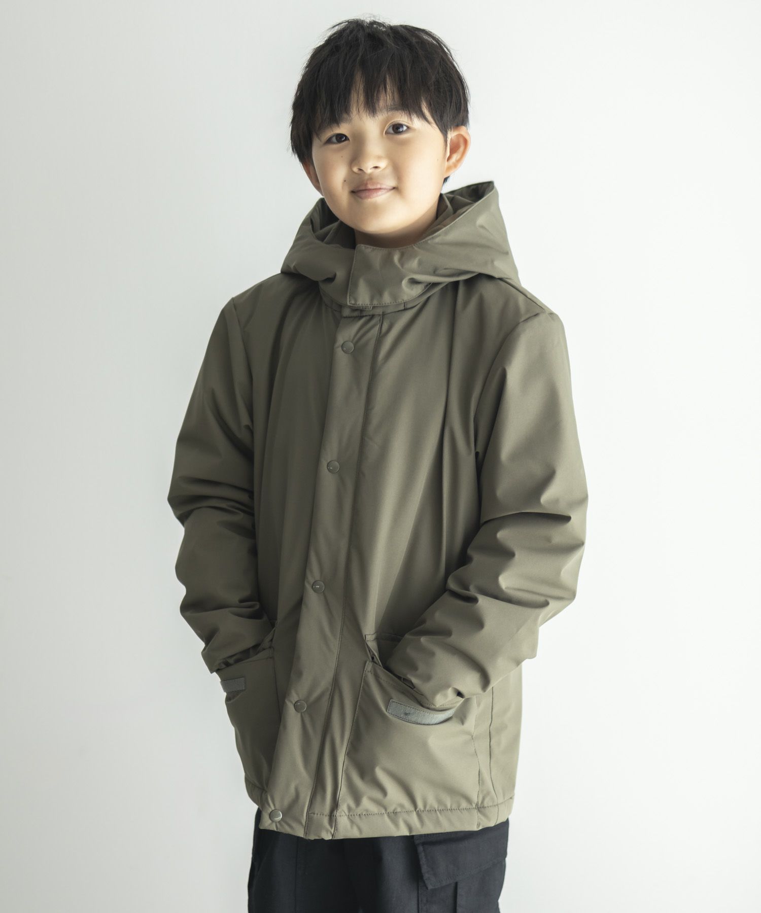 NAVY  シャットアウター シームレス中綿フードブルゾン キッズ商品サムネイル-16