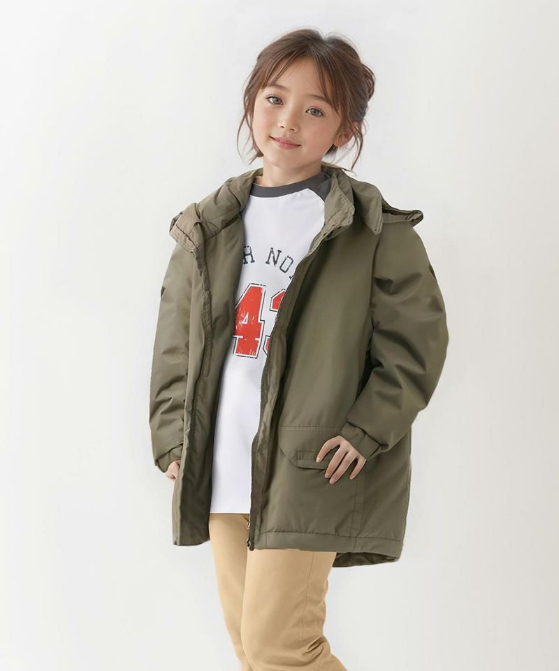 NAVY  シャットアウター シームレス中綿フードブルゾン キッズ商品画像-33