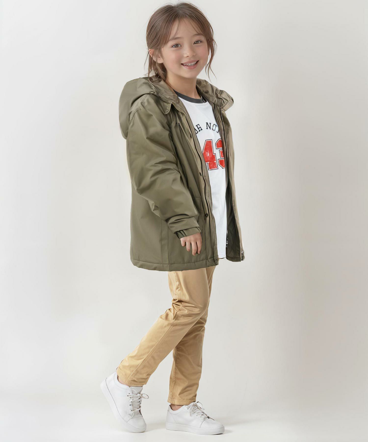 NAVY  シャットアウター シームレス中綿フードブルゾン キッズ商品サムネイル-34