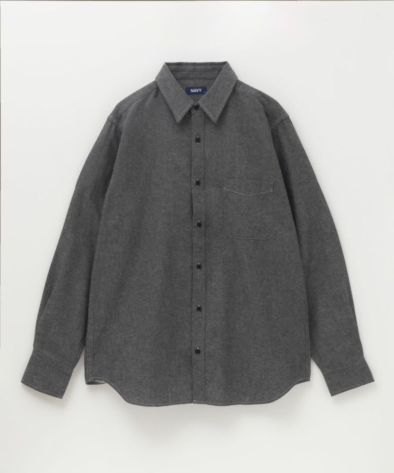 NAVY  ネル無地シャツ メンズ商品画像-5