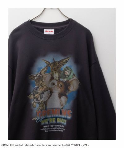 GREMLINS レトロヴィンテージ柄フォトプリントトレーナー メンズ