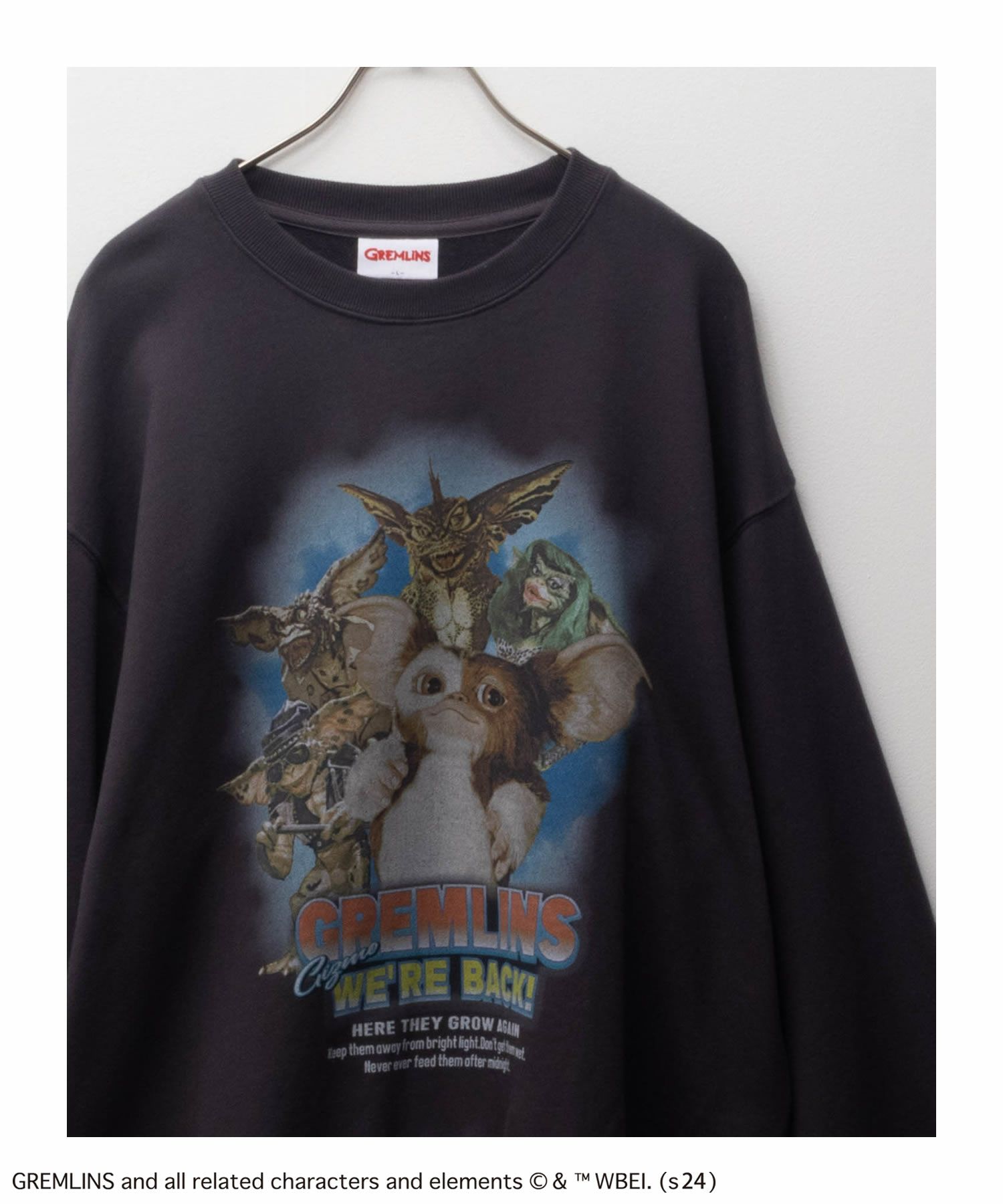 GREMLINS レトロヴィンテージ柄フォトプリントトレーナー メンズ