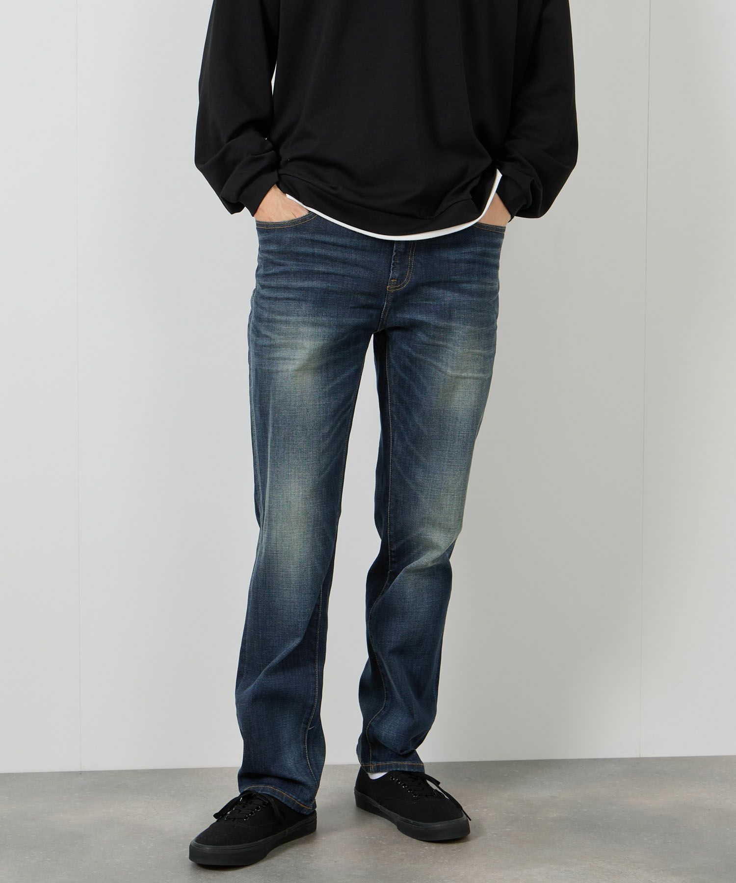 NAVY 毎日はきたくなるデニム「マイデニ」 レギュラーストレート メンズ