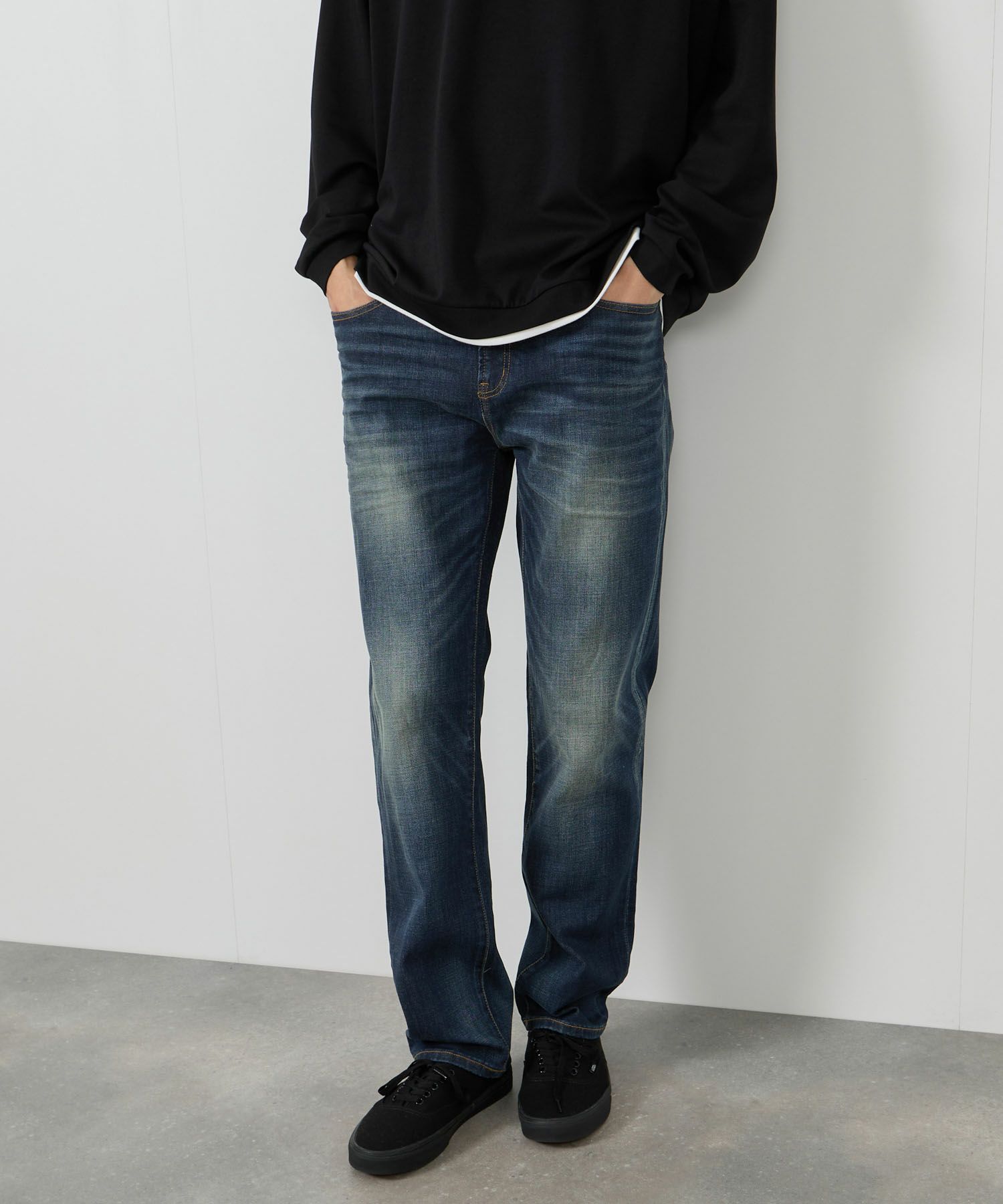 NAVY 毎日はきたくなるデニム「マイデニ」 レギュラーストレート メンズ