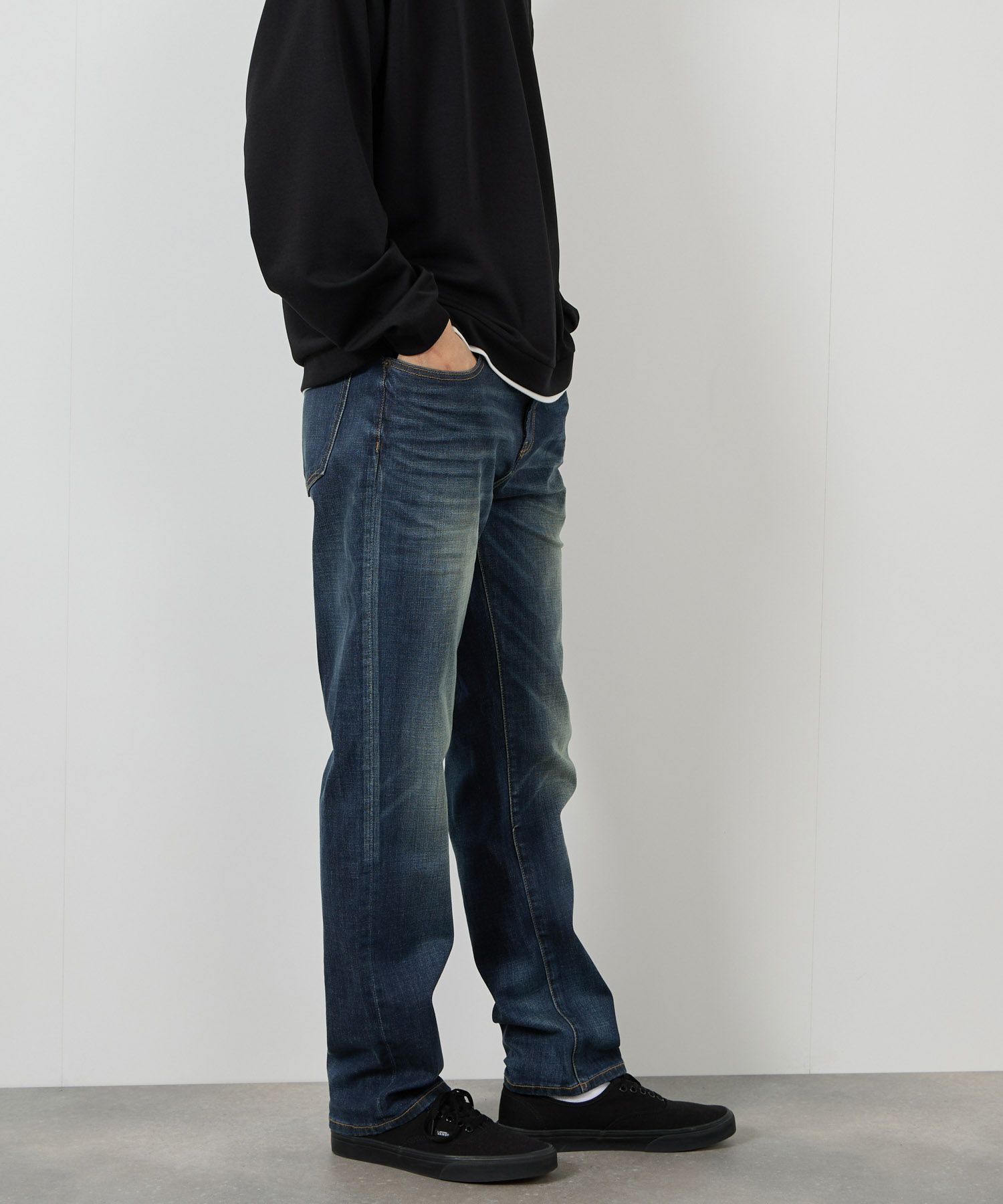 NAVY  毎日はきたくなるデニム「マイデニ」 レギュラーストレート メンズ商品画像-3