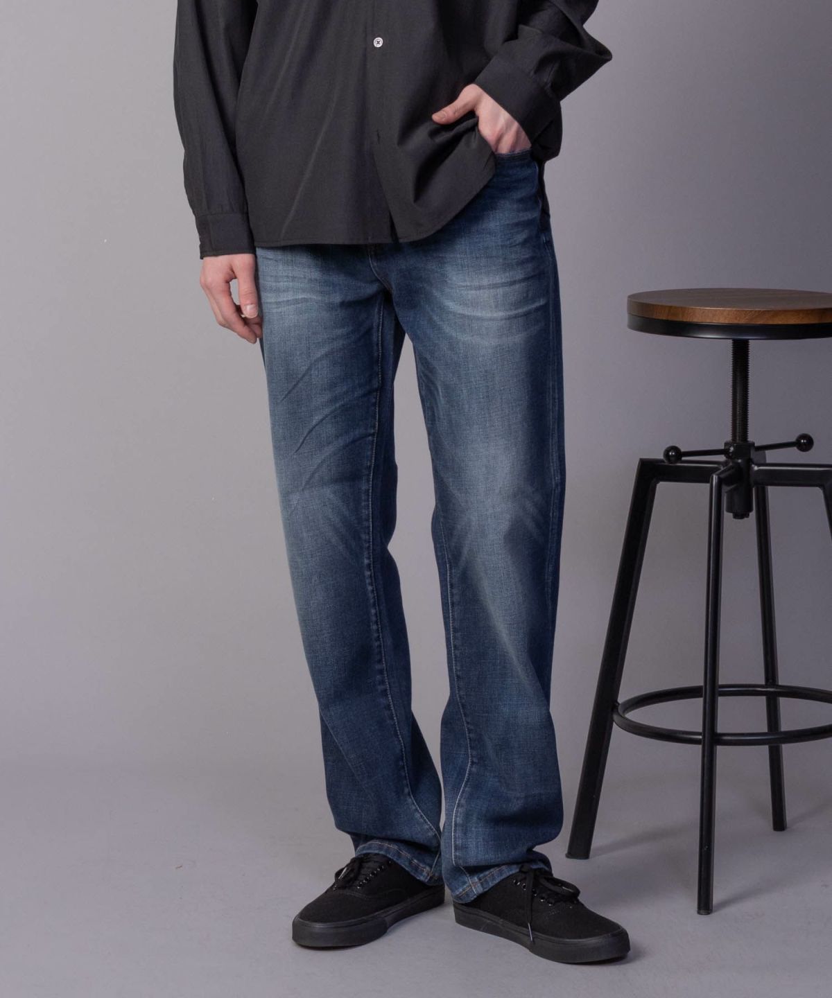 NAVY 毎日はきたくなるデニム「マイデニ」 レギュラーストレート メンズ