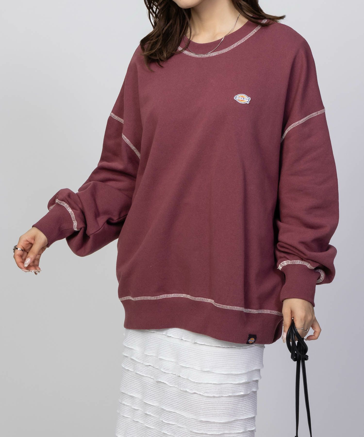 Dickies 裏毛ワッペントレーナー レディース
