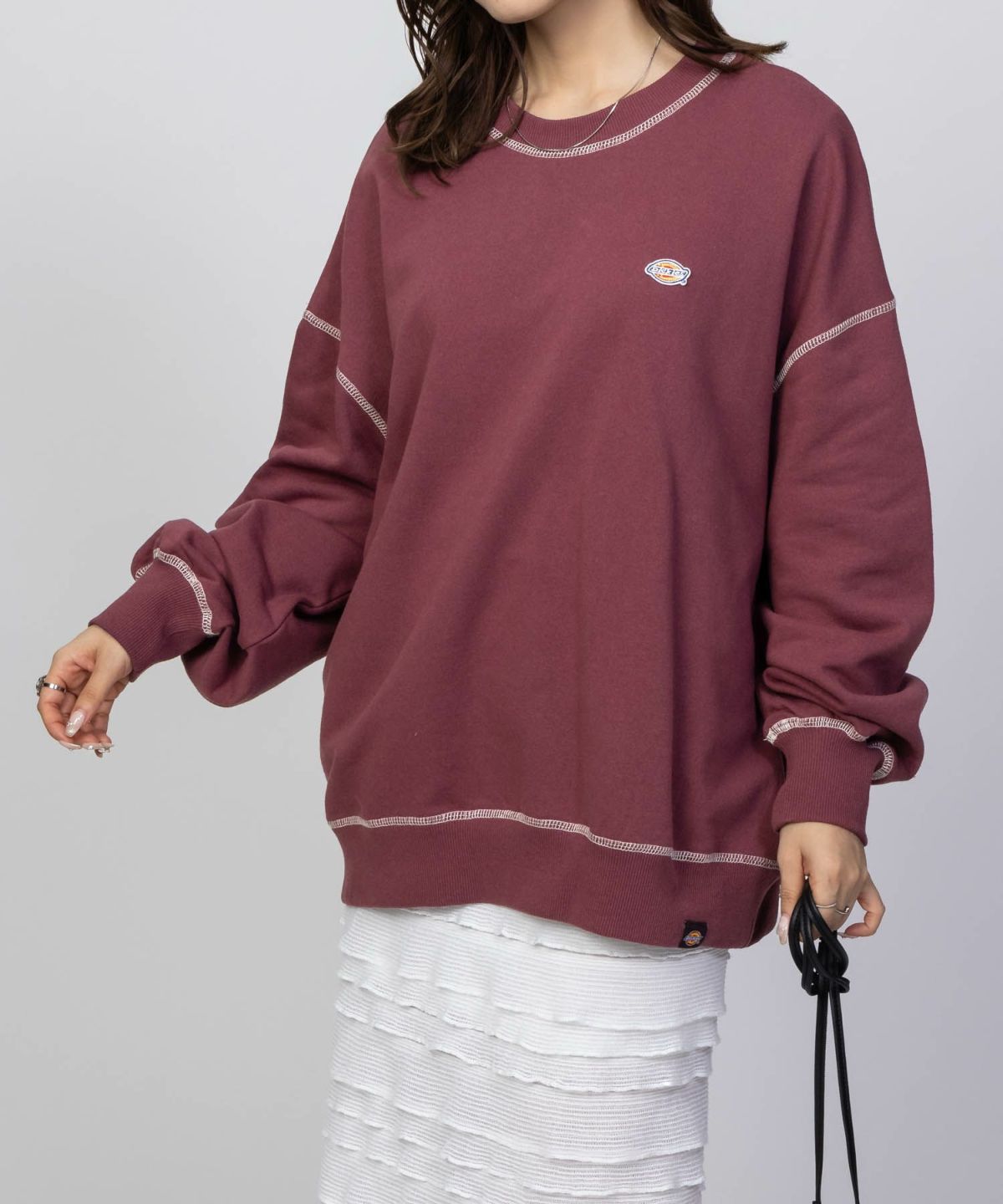 Dickies 裏毛ワッペントレーナー レディース