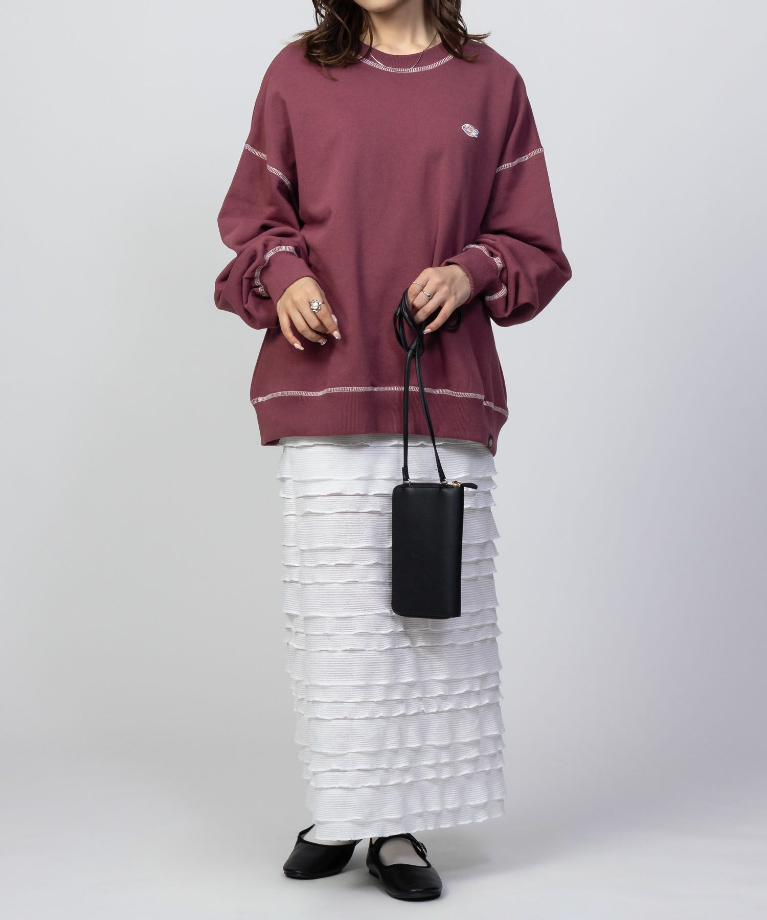 Dickies 裏毛ワッペントレーナー レディース