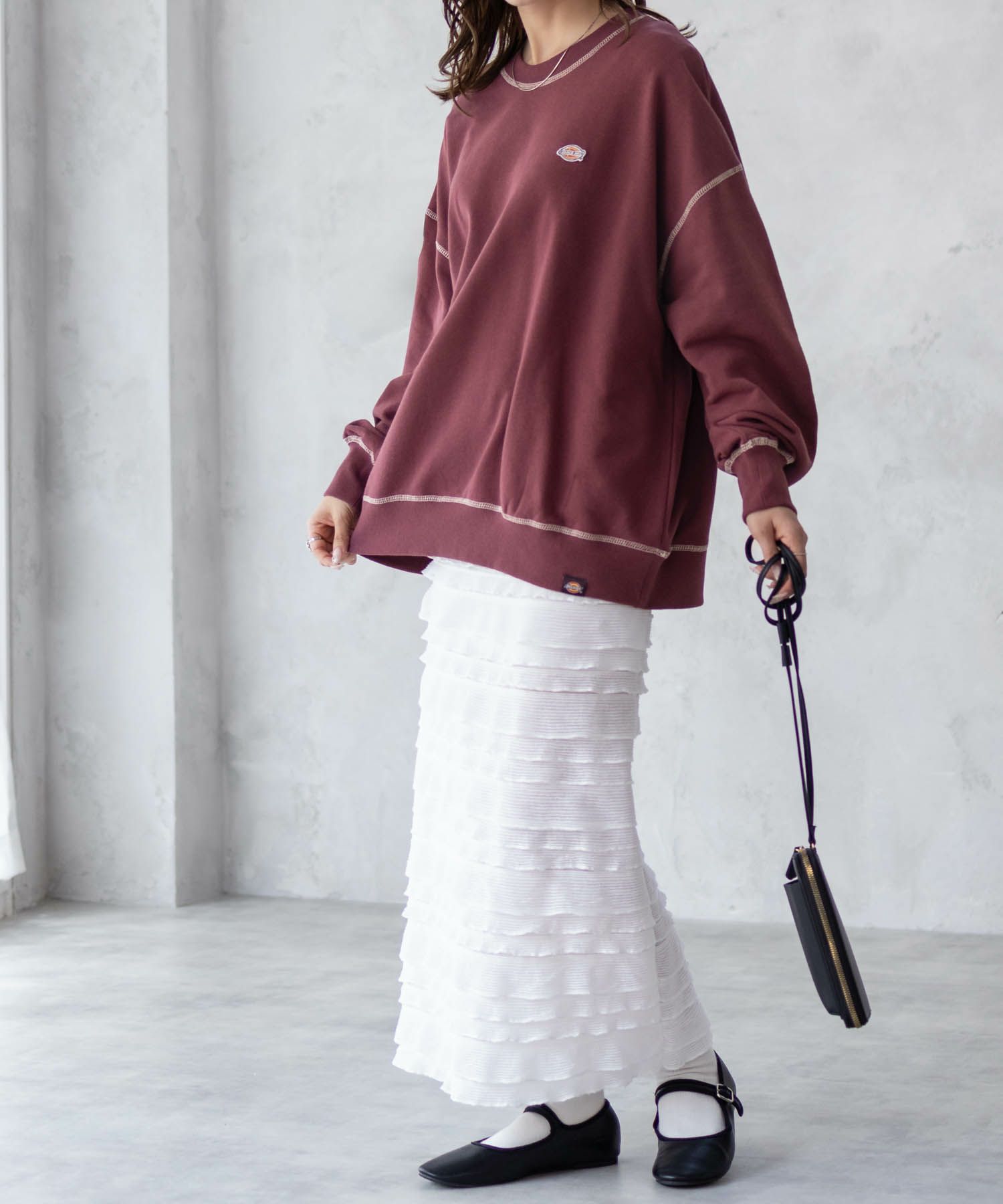 Dickies 裏毛ワッペントレーナー レディース