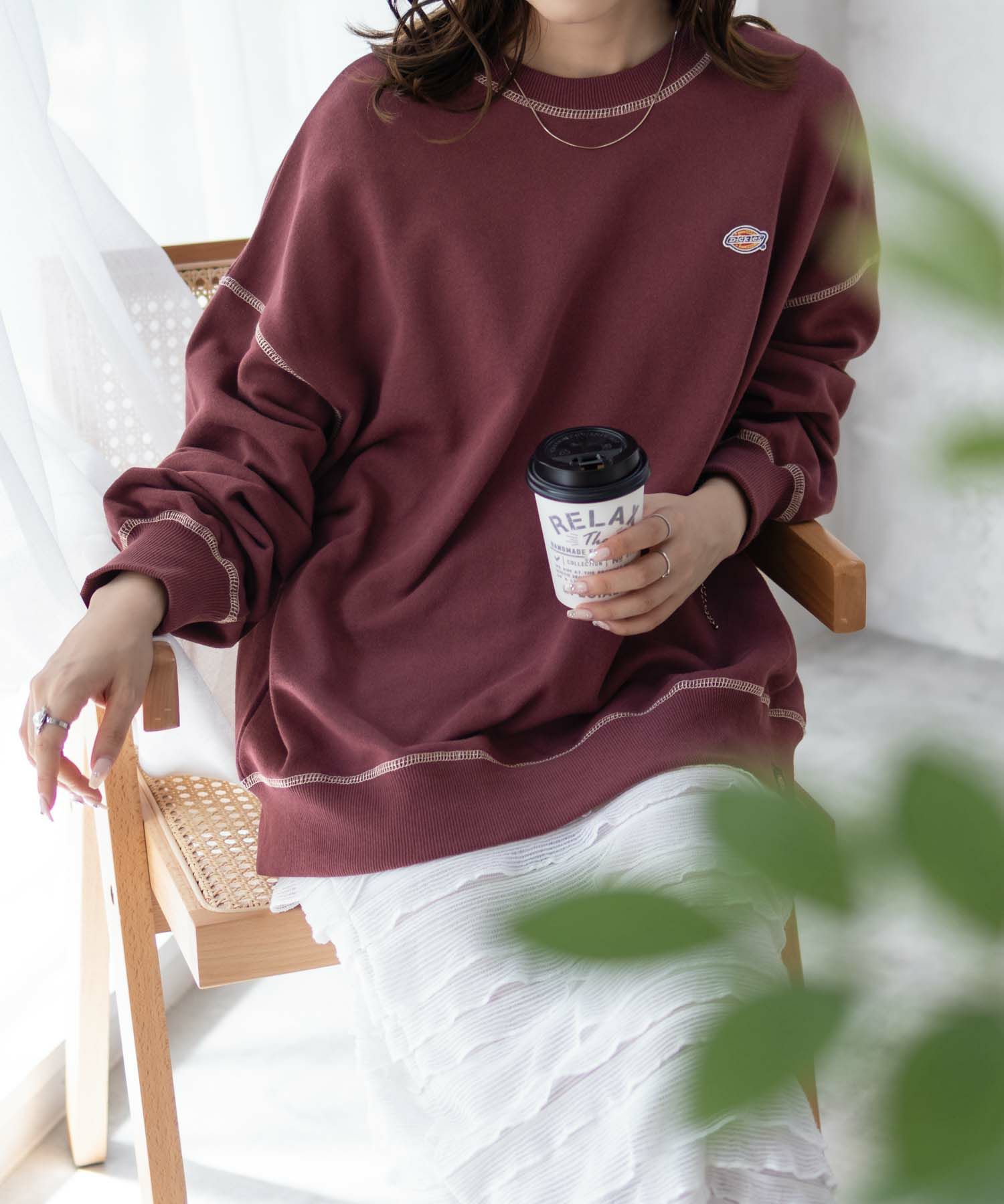 Dickies 裏毛ワッペントレーナー レディース