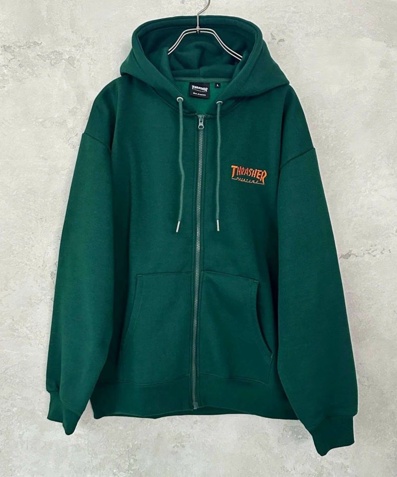 [期間限定価格]THRASHER  裏起毛フルジップフーディー メンズ商品画像-5