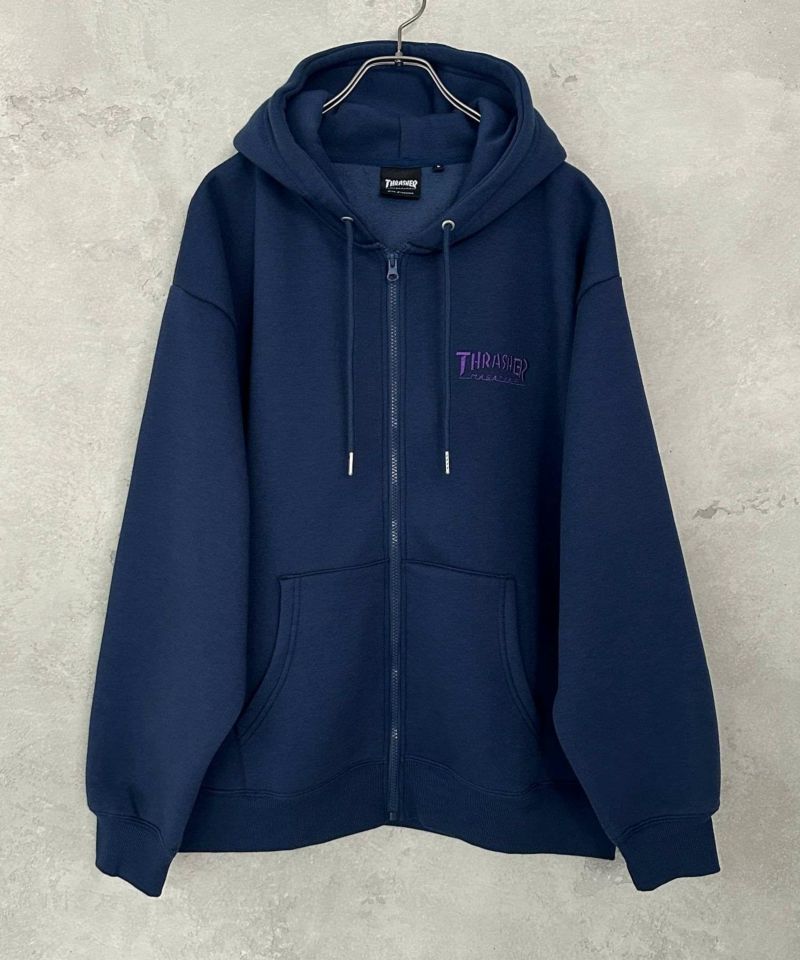 THRASHER 裏起毛フルジップフーディー メンズ